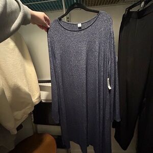 NWT Womens XL Long Sleeve Blue Dress